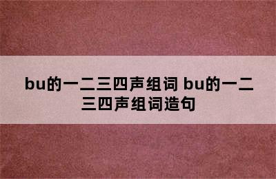 bu的一二三四声组词 bu的一二三四声组词造句